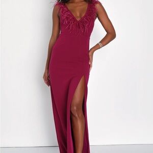 Elegant Burgundy Evening Gown